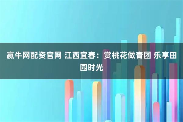 赢牛网配资官网 江西宜春：赏桃花做青团 乐享田园时光